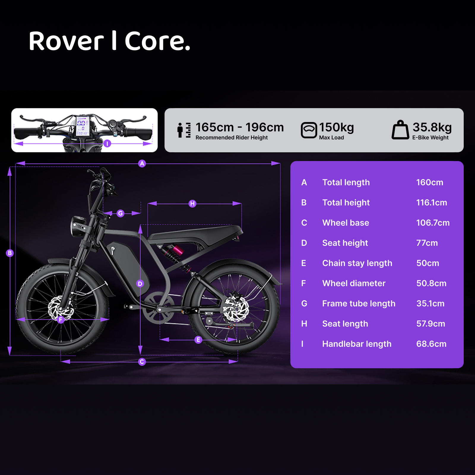 Rover l Core E-Bike 750w, 45km/h - Image 6